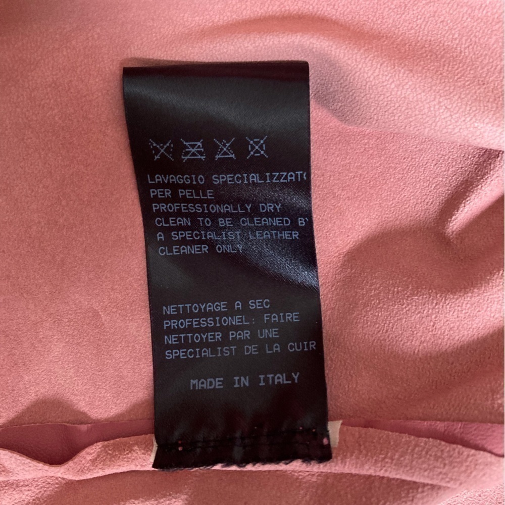 DROMe Lamb Leather Ruffle Jacket in Blush NWOT Made in Italy - Picture 8 of 12